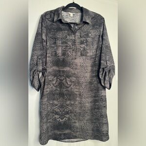 C.‎ est. 1946 Chic Gray Animal Print Midi Dress